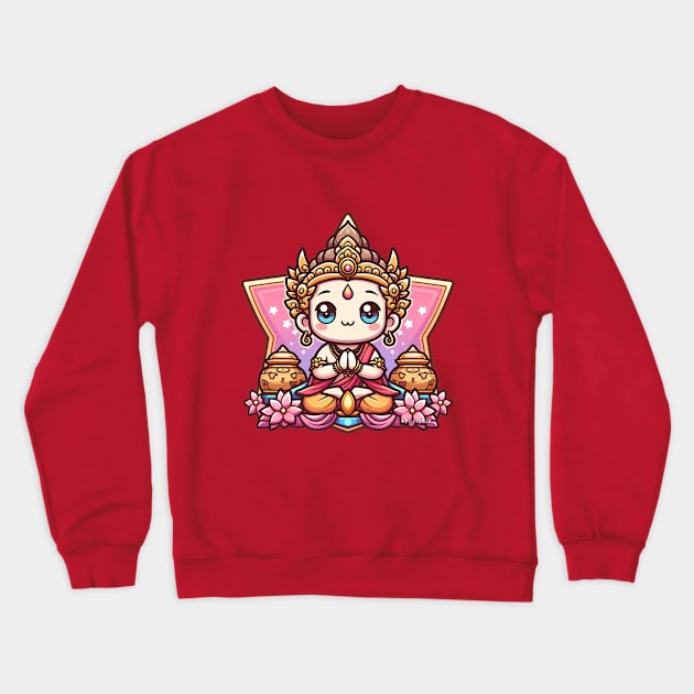 Vidyaraja Cute Cartoon Crewneck Sweatshirt by Pickledjo